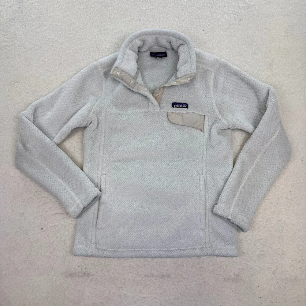 Patagonia Women's Snap-T Re-Tool 1/4 Zip Pullover Fleece Cream Ivory Size Small - Picture 1 of 6